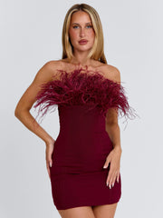 Ellapink SHONA MINI DRESS BURGUNDY