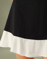 Black Contrasting A-Line Sleeveless Mini Dress