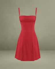 Red A-Line Slip Mini Dress