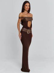 Ellapink ROZIA MAXI DRESS BROWN