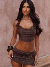 EVELA TOP DARK BROWN