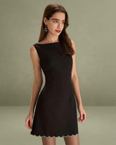 Black Contrasting Sleeveless Mini Dress