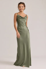 Ellapink Satin Dress | Ready To Ship | Moss