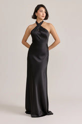 Ellapink Satin Dress | Ready To Ship | Black