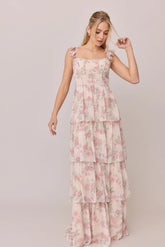 Ellapink Luxe Chiffon Floral Print Dress | Made To Order