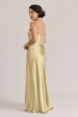 Ellapink Satin Dress | Ready To Ship | Pale Yellow