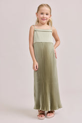 Kids Saylor Satin Pleated Dress | Made To Order