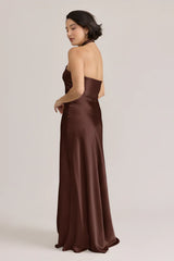 Ellapink Satin Dress | Ready To Ship | Mahogany