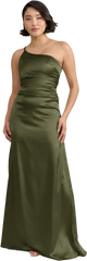 Ellapink Satin Dress Deep Olive | Ready To Ship