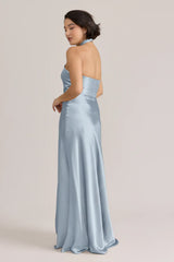 Ellapink Satin Dress | Ready To Ship | Sky Blue