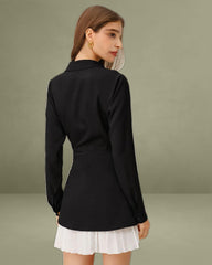 Black Contrasting A-Line Mini Dress