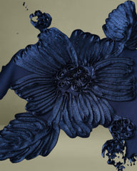 Blue Jacquard Bell Sleeve Backless Mini Dress