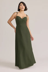 Ellapink Chiffon Dress | Ready To Ship | Deep Olive