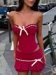 SAPHIA MINI SKIRT RED