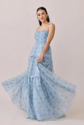 Ellapink Tulle Floral Print Dress | Made To Order