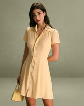 The Yellow Button Down Shirt Mini Dress