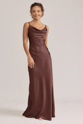 Ellapink Satin Dress | Ready To Ship | Mahogany