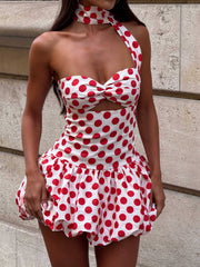 HAYLEY MINI DRESS RED POLKA DOT