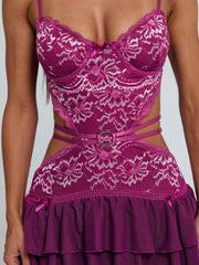 SANTANA MINI DRESS BURGUNDY