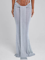 NIVRA MAXI SKIRT SILVER