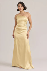 Ellapink Satin Dress Pale Yellow | Ready To Ship