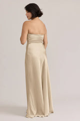 Ellapink Satin Dress | Ready To Ship | Gold Champagne