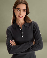 Grey Pleated Sweater Mini Dress