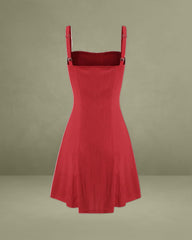 Red A-Line Slip Mini Dress