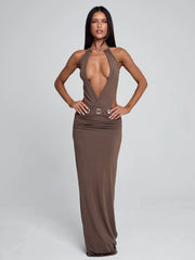 Ellapink BELLINA MAXI DRESS BROWN