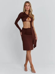 Ellapink SERNA MIDI DRESS CHOCOLATE