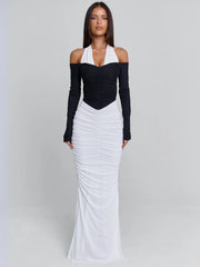 Ellapink TAHITI MAXI DRESS WHITE/BLACK