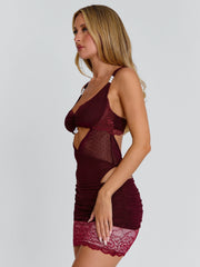 Ellapink VAYLA MINI DRESS DEEP RED