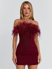 Ellapink SHONA MINI DRESS BURGUNDY