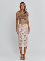 Ellapink MERIDA MIDI SKIRT LIGHT PINK
