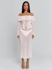 Ellapink TARAYA MIDI SKIRT PINK