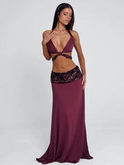 Ellapink ALUNA MAXI SKIRT BURGUNDY