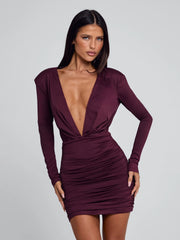 Ellapink AMELIA MINI DRESS DARK MAUVE