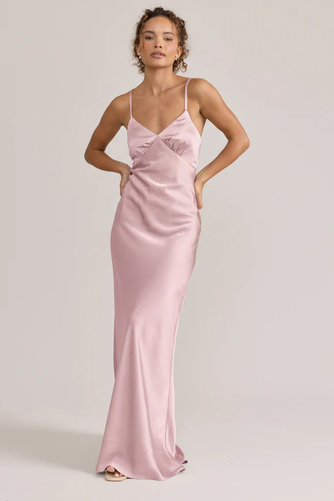 Ellapink Satin Dress | Ready To Ship | Perfect Pink