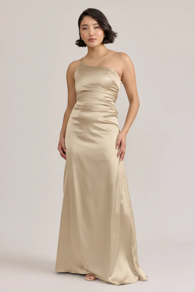 Ellapink  Satin Dress Gold Champagne | Ready To Ship