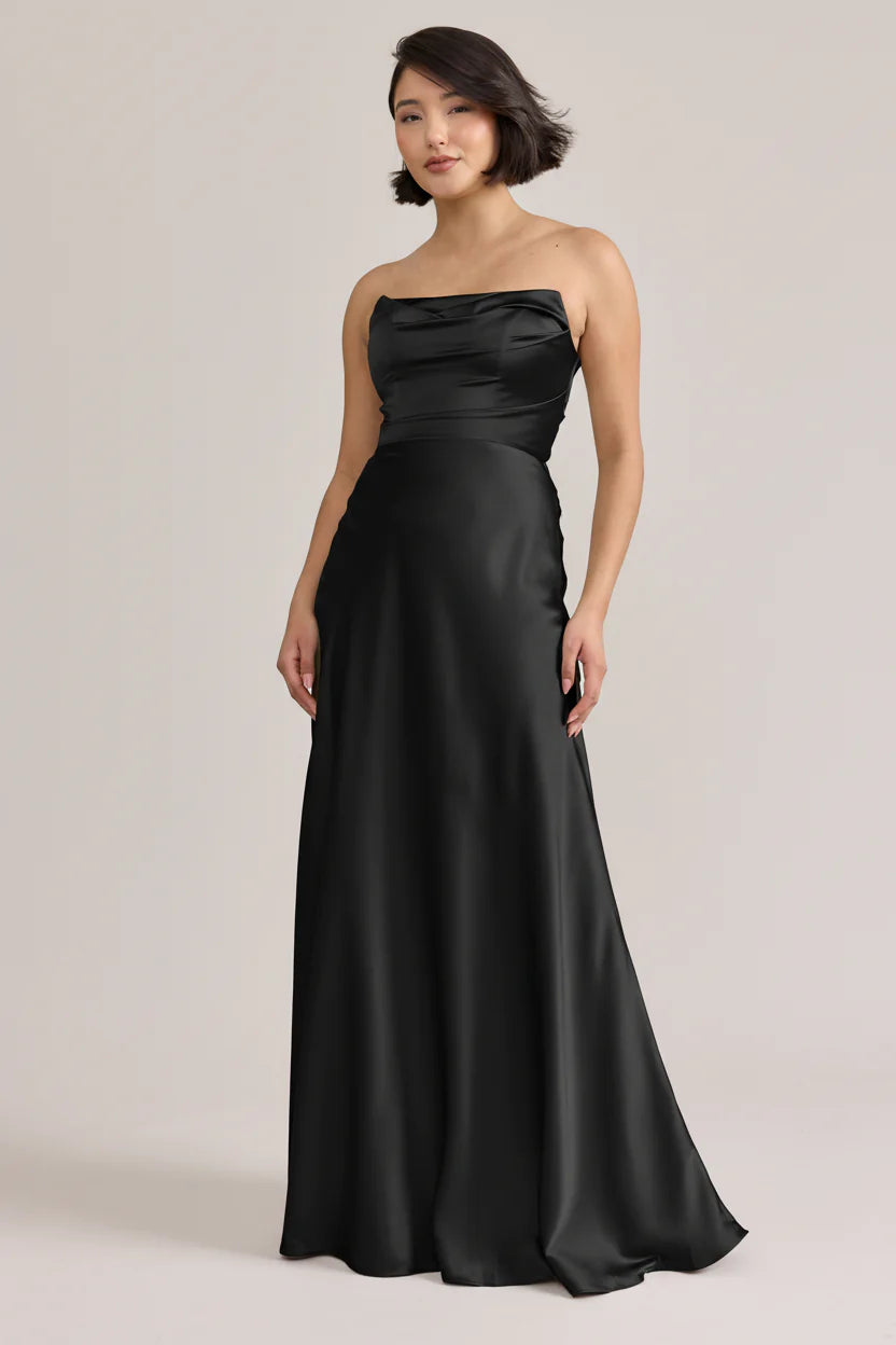Ellapink Satin Dress | Ready To Ship | Black