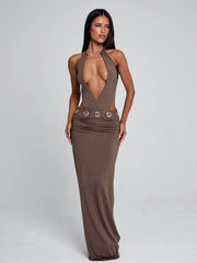 Ellapink BELLINA MAXI DRESS BROWN