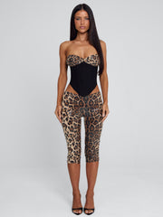 Ellapink EIRA CAPRI PANT LEOPARD SEQUIN