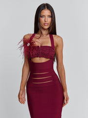 Ellapink LUNABELLE MIDI DRESS BURGUNDY