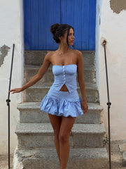 KIOLE MINI SKIRT BLUE STRIPE