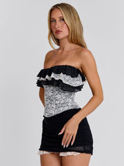 Ellapink SOLARA PLAYSUIT CREAM BLACK