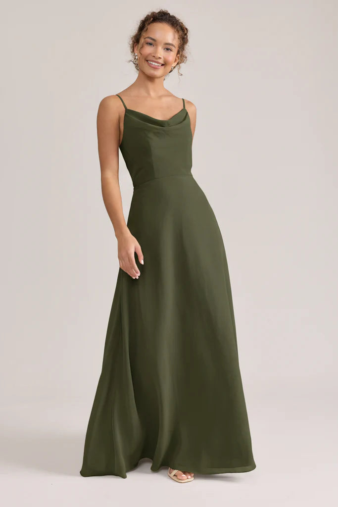 Ellapink Chiffon Dress | Ready To Ship | Deep Olive