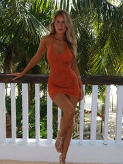 IGGY MINI DRESS RUST ORANGE