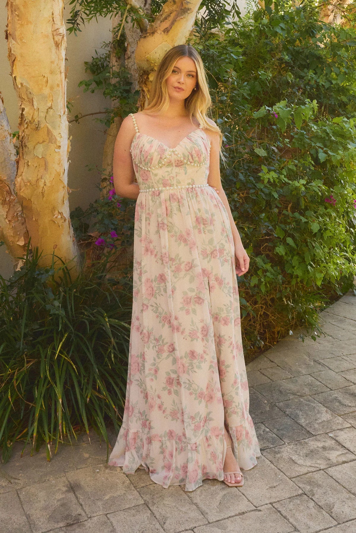 Ellapink Luxe Chiffon Floral Print Dress | Made To Order