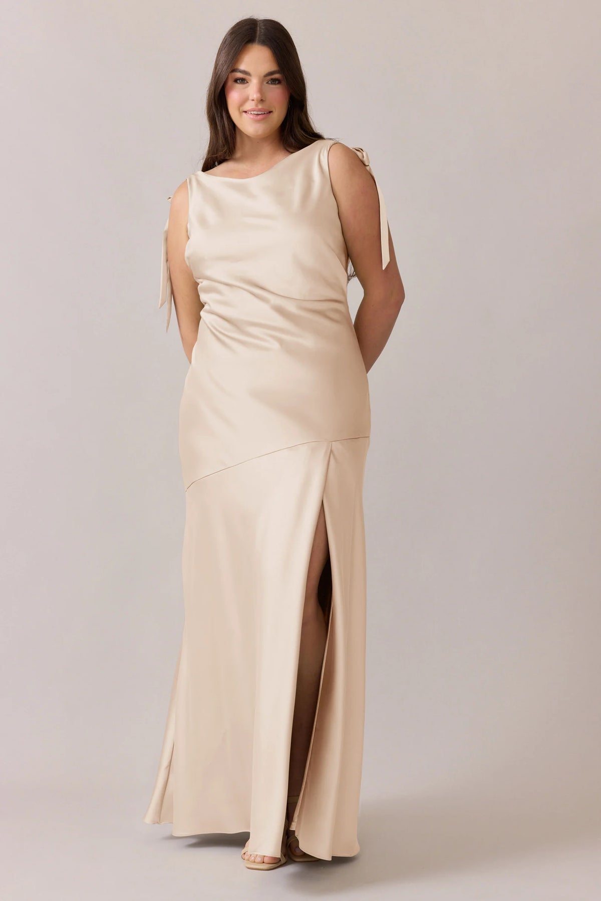 Ellapink Satin Dress | Made To Order