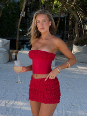 ZOFIA MINI SKIRT RED